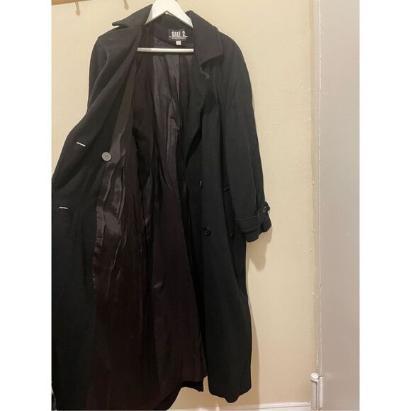 Vintage Dale 2 dress in for Harlan winter black over coat double breasted size 6 - Picture 7 of 9